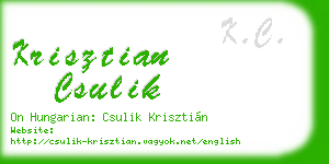 krisztian csulik business card